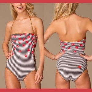 NWT Marc by Marc Jacobs Striped Kiss Bandeau One Piece Swimsuit [SZ XS‎ ]